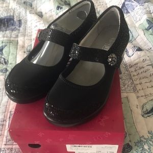 Algeria womens black Mary Jane wedge